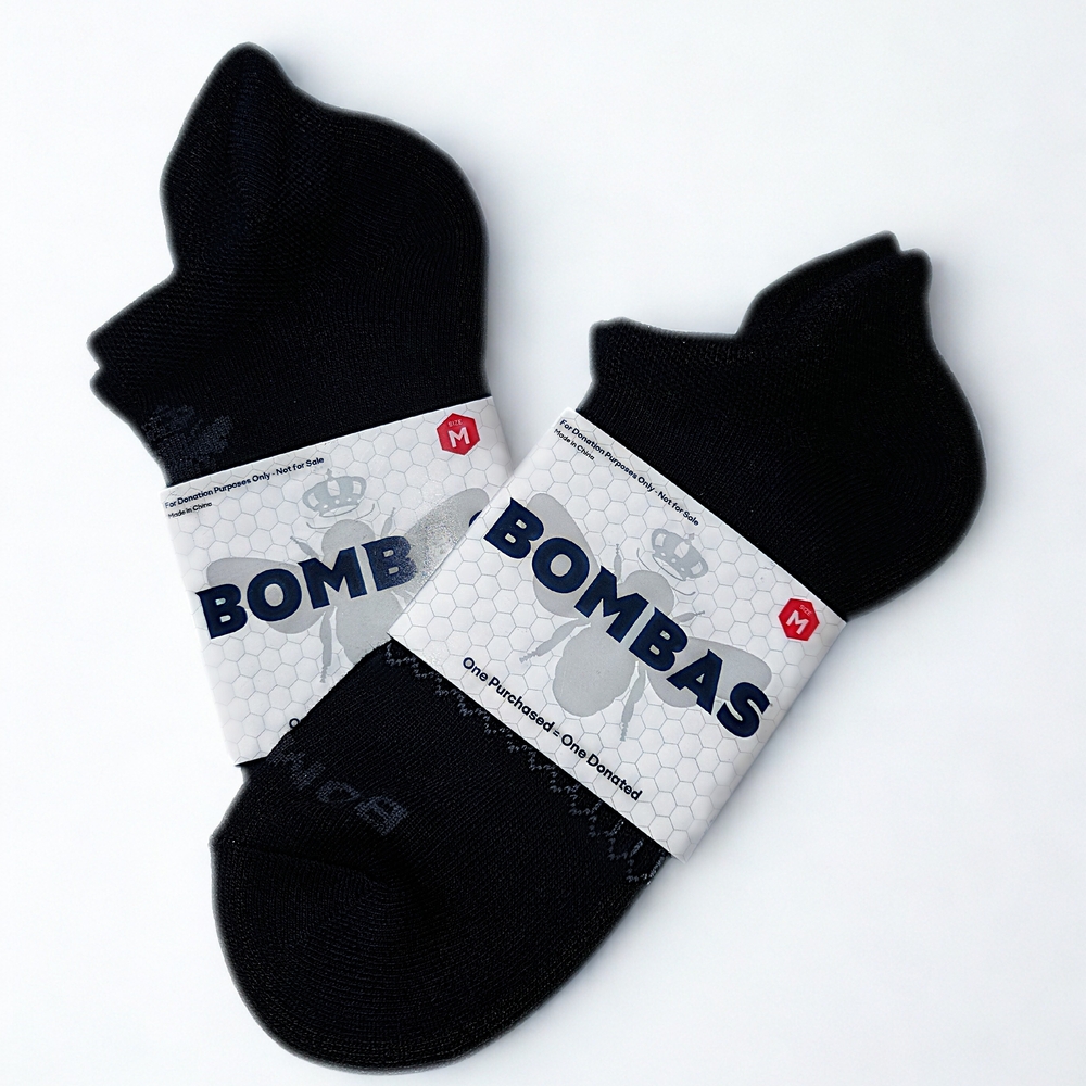 Bombas Unisex (Women's & Men's) Black Ankle Socks